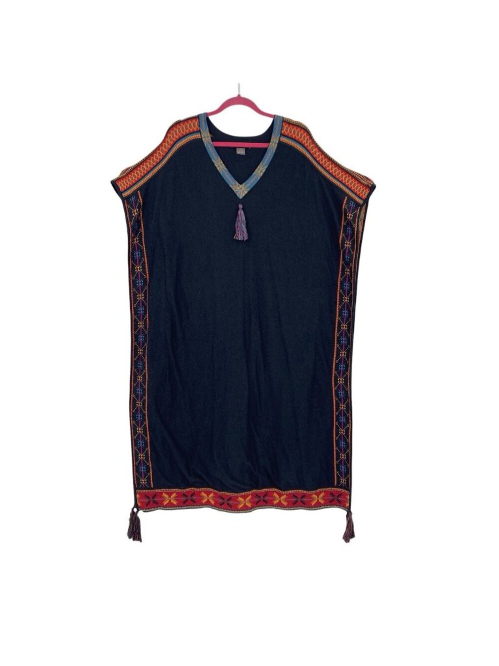 Peruvian Connection Pima Cotton Marrakesh Caftan Southwestern Tassels Size M